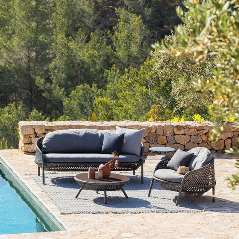 UV and Water Resistant Patio Sofa 31.49" Wide Outdoor Sofa with Cushion