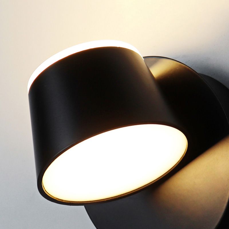 Modern Montaggio Montano Light con ombra acrilica Luce calda Luce in nero in nero/bianco