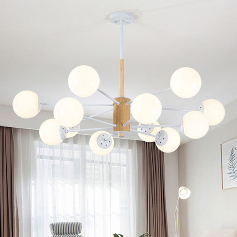 Lampada lampadina rotonda in vetro Stile minimalista 12 Lumo bianco Lampone a sospensione
