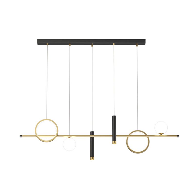 Modern Creative LED Island Light Aluminium Linear Pendant Light with Acrylic Shade