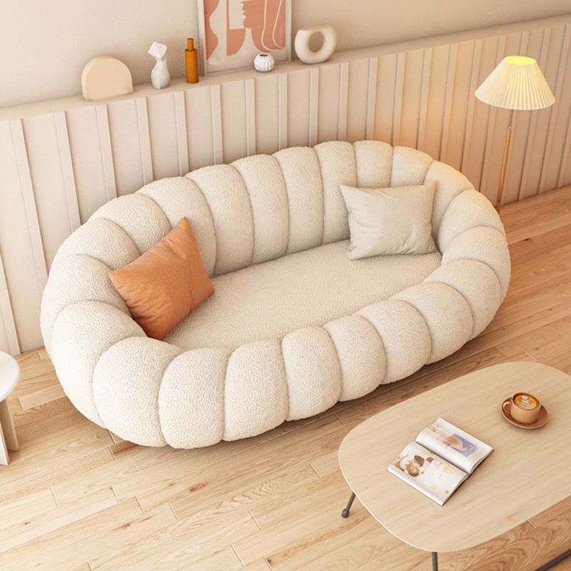 Contemporary Polyester Seating Tufted Tuxedo Arm Loveseat for Living Room
