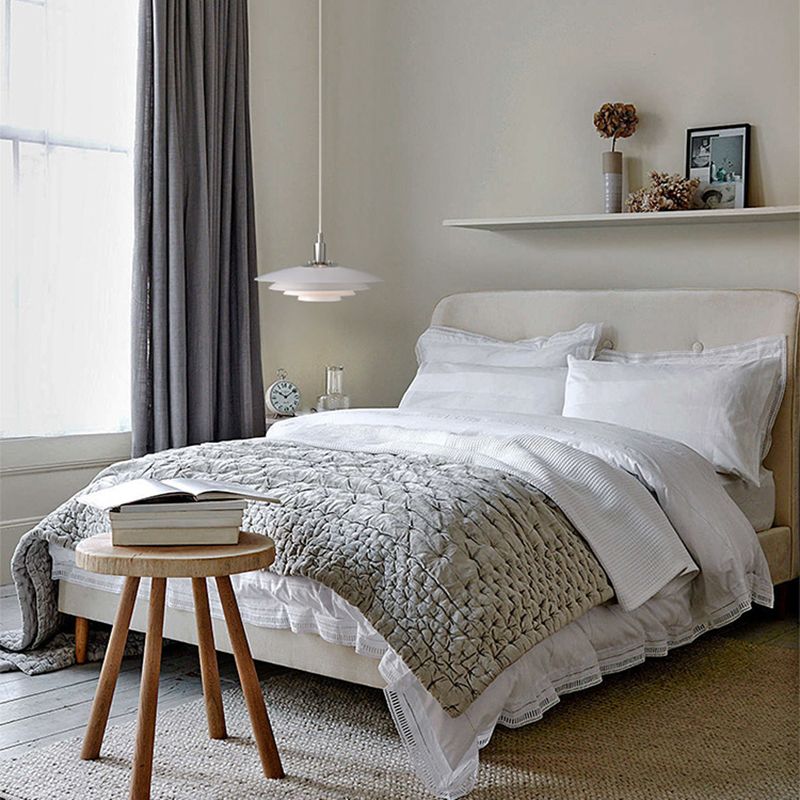 Estilo contemporáneo Geométrico Luz de comedor de comedor accesorio de iluminación de dormitorio en blanco