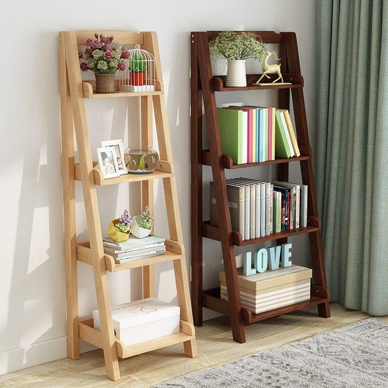 Ladder Bookshelf Modern Wooden Bookcase for Living Room 55.1"H