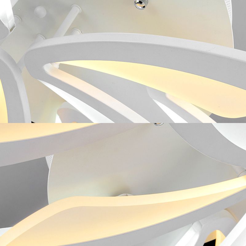 Lámpara de techo nórdica en forma de V, lámpara de techo LED de acrílico para sala de estar, montaje empotrado, en blanco