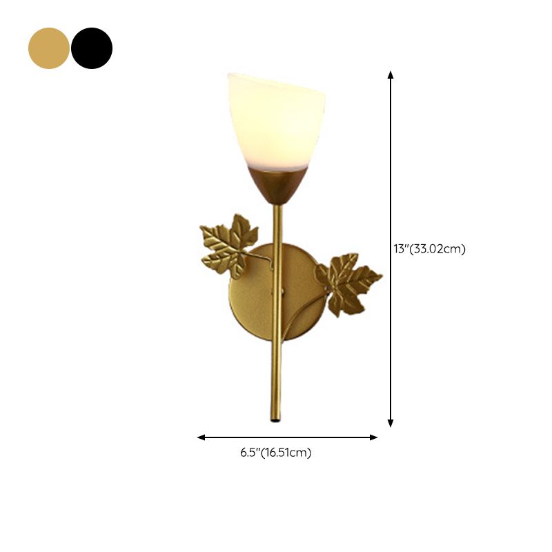 Contemporary Wall Sconce Flower Sconce Lighting with Glass for Bedroom
