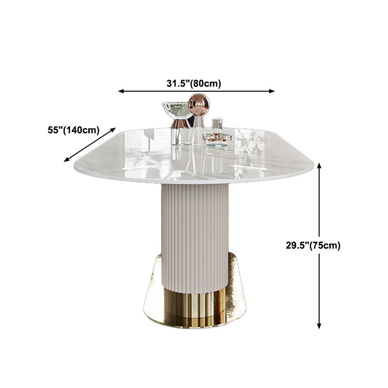 1/4/5/7 Pieces Luxury Dining Set Sintered Stone Top Dining Table with Leather Chairs