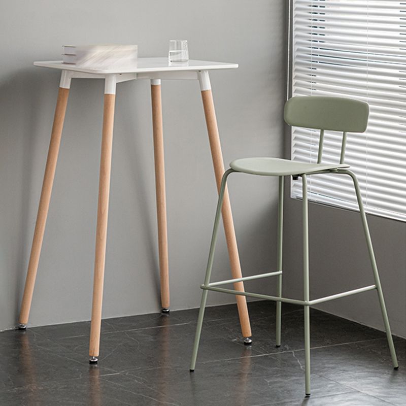 Scandinavian Milk Tea Shop Footrest Stool Matte Finish Iron Bar Stool