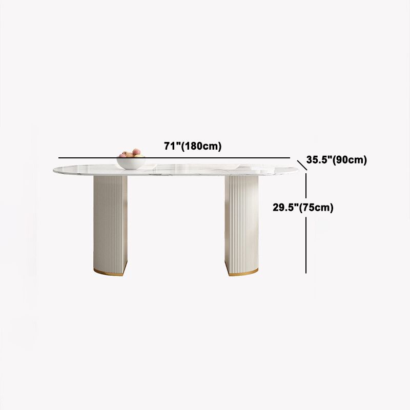 Nordic Glam Sintered Stone Dining Table Set 1/4/5/7 Pieces Oval Dining Table Set for Home