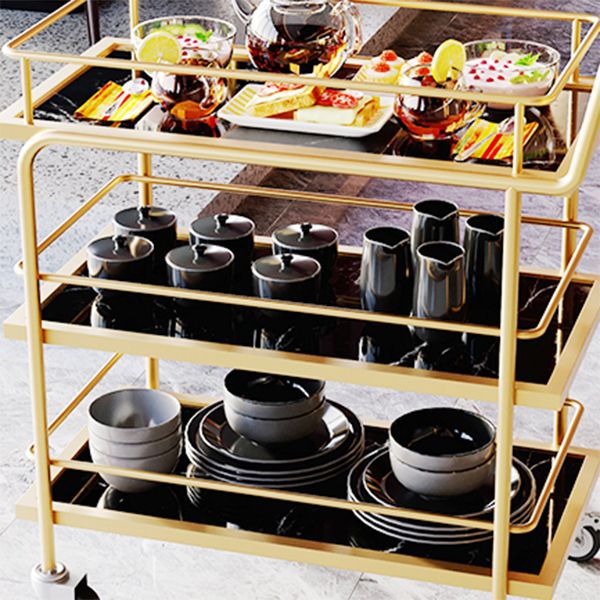 33.86"H Rolling Modern Prep Table Rectangular Metal Prep Table for Home Use