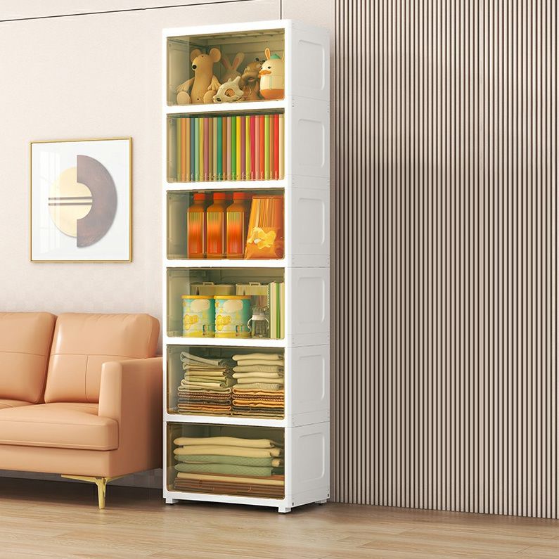 Contemporary Wardrobe Armoire with Legs Plastic Non-Hanging Armoire