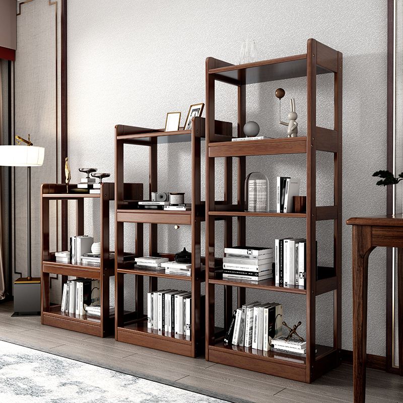 Modern Open Back Standard Bookshelf Wooden Bookcase With Shelves