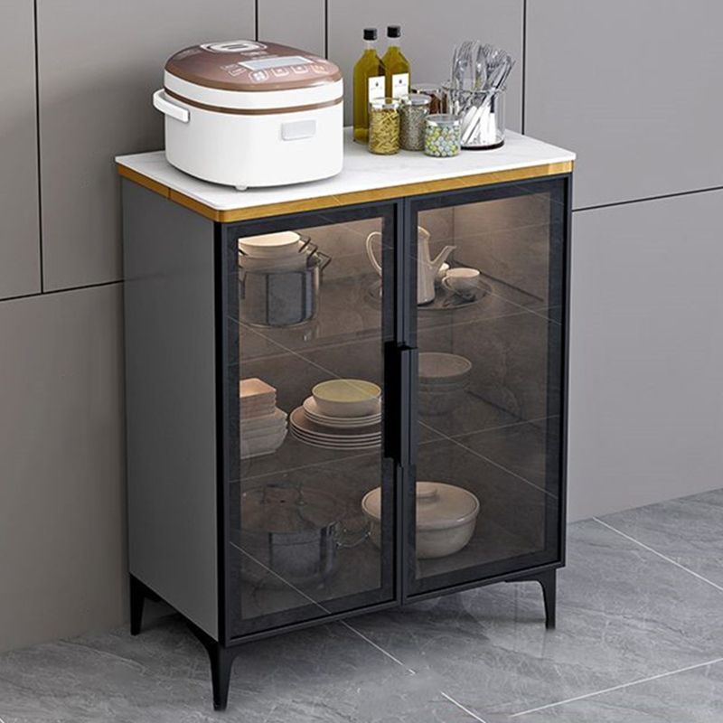 Modern Style Glass Doors Wood Sideboard Cabinet with Cabinets