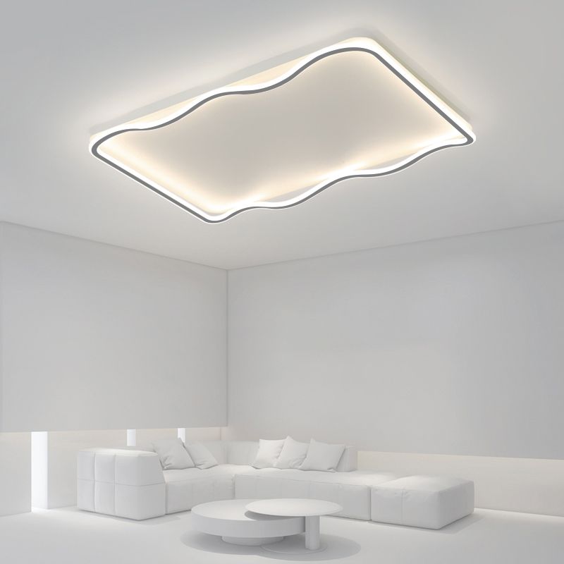 Minimalism Metal Flush Mount 1-Light Squared Flush Ceiling Light for Living Room
