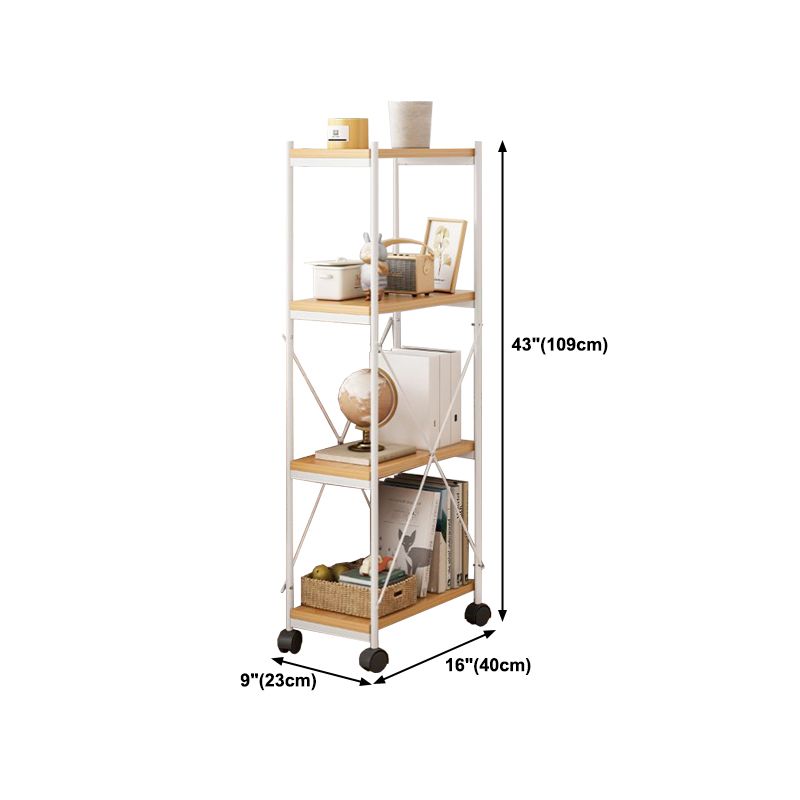 Modern Style Bookshelf Open Back Wood Bookcase for Office Use