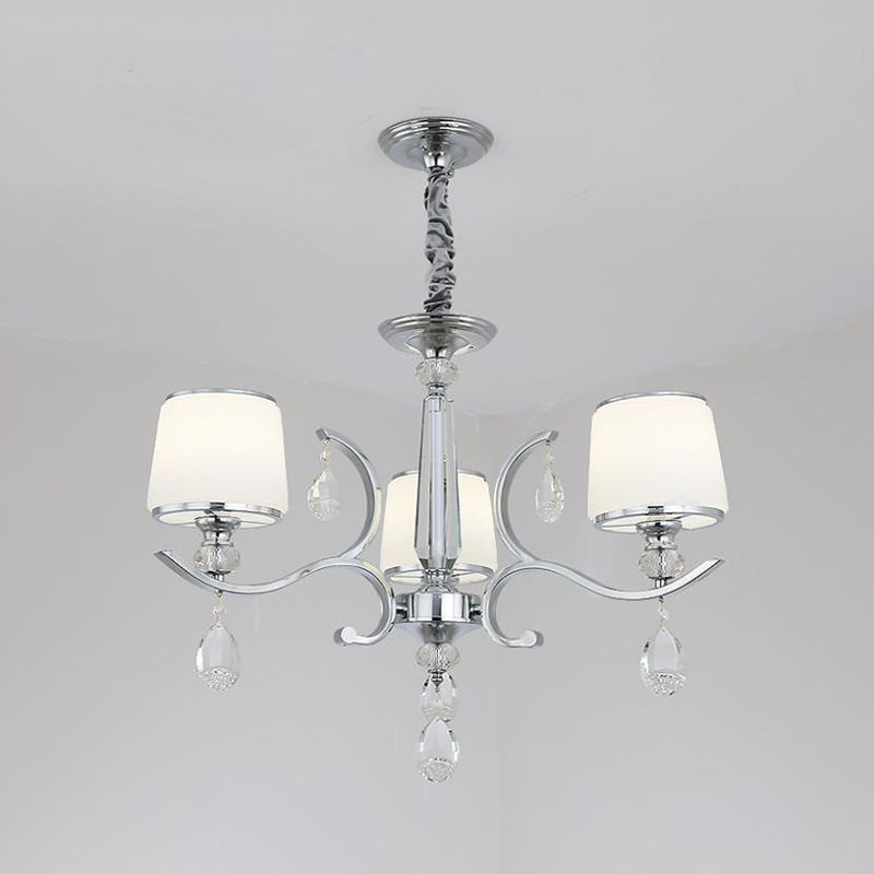 Nordic Modern Style Hanging Pendant Light Metal Chandelier Lighting with Glass Shade