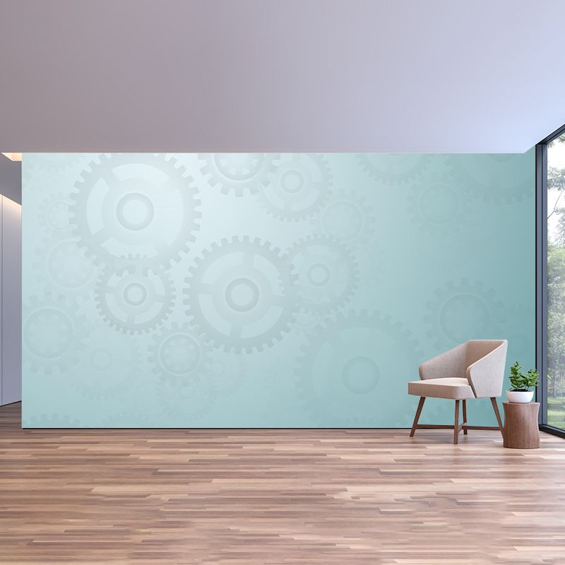 Industrial Gear Wall Mural Wallpaper Mildew Resistant Wall Covering for Wall Decor