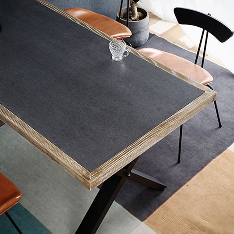 Modern Rectangle 1/2/3/5 Pieces Dinette Set Indoor Trestle Dining Table Set in Grey