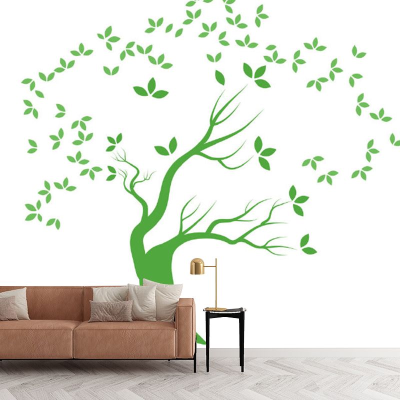 Green Tree Wall Paper Murals Stain-Resistant Childrens Art Kids Bedroom Wall Decor