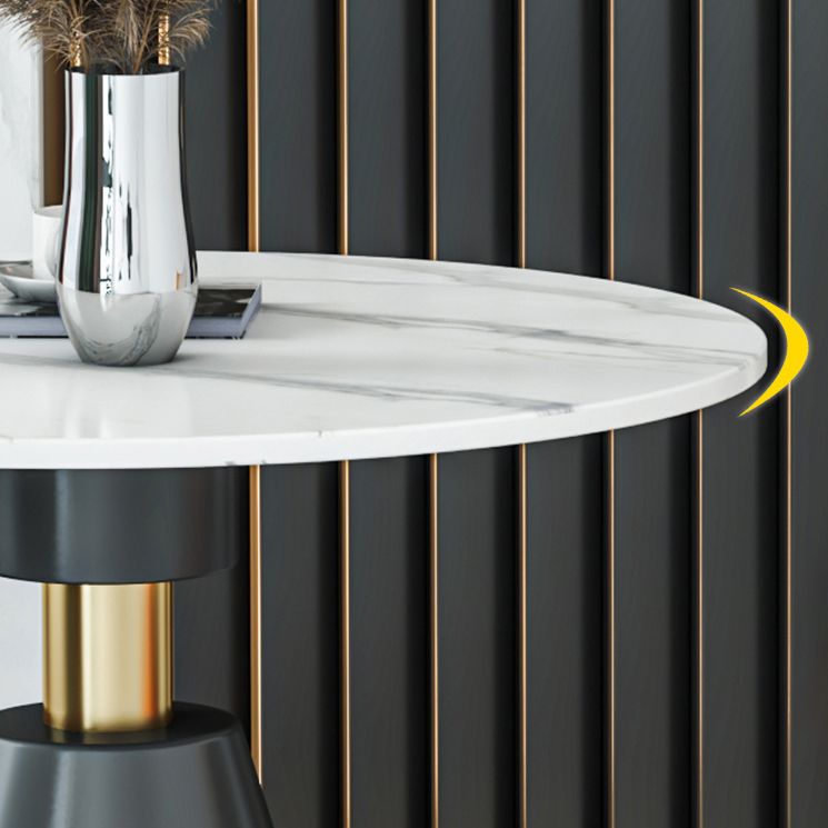 Metal Modern Round Indoor Table Sintered Stone Table for Kitchen