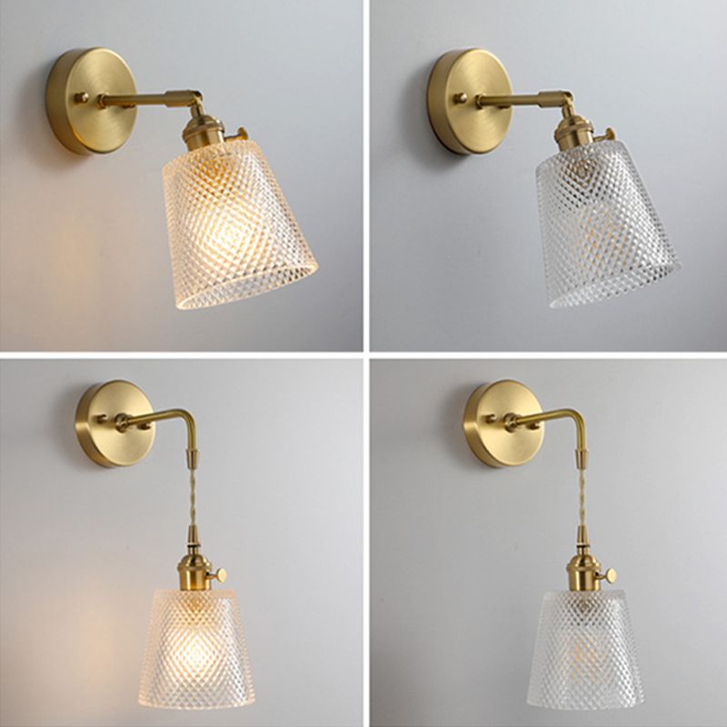 Glass Geometric Wall Sconces Industrial Style 1 Light Wall Mounted Lamps