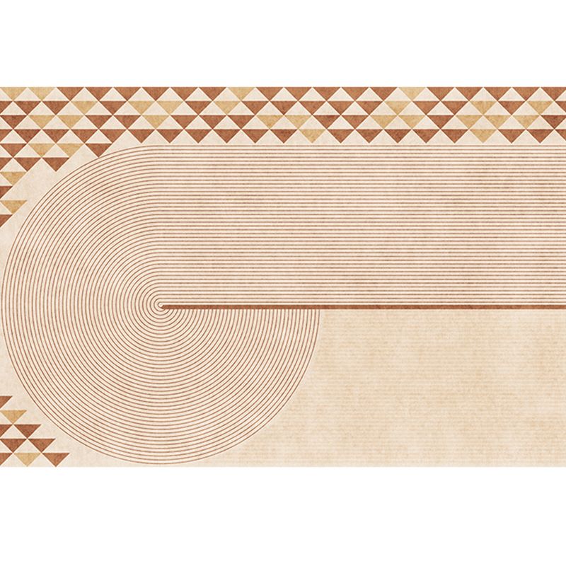Modern Geometric Pattern Carpet Orange Polyester Area Rug Anti-Slip Easy Care Rug for Home Decor