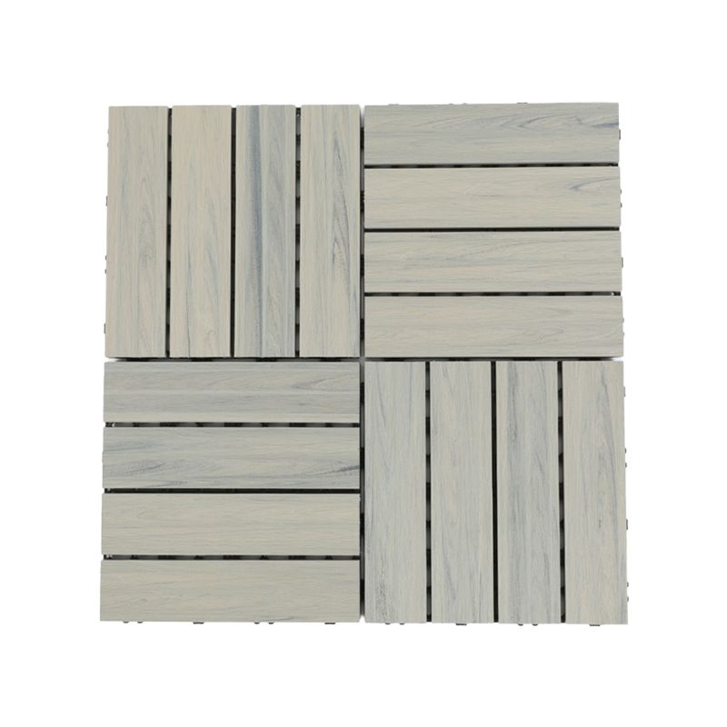 Square Snapping Patio Flooring Tiles Striped Pattern Flooring Tiles