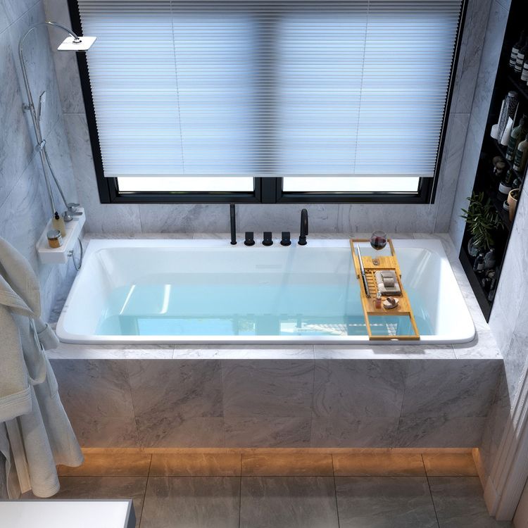Modern Rectangular Drop-in Bathtub Acrylic White Bath Tub for Home