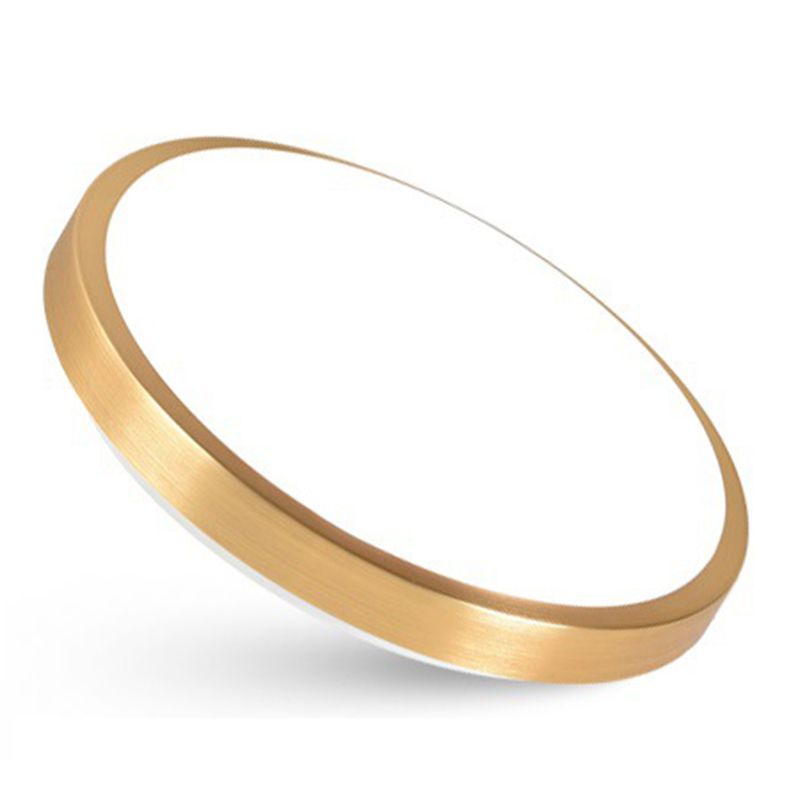 Luz de techo LED redonda de aleación de aluminio dorado, accesorio de iluminación empotrado de estilo moderno y sencillo para dormitorio