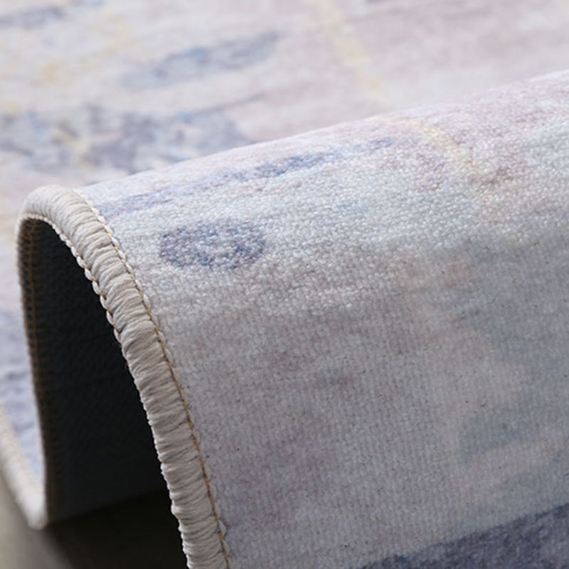 Stylish Grey Carpet Tie-Dye Print Polyester Area Rug Stain Resistant Rug for Drawing Room