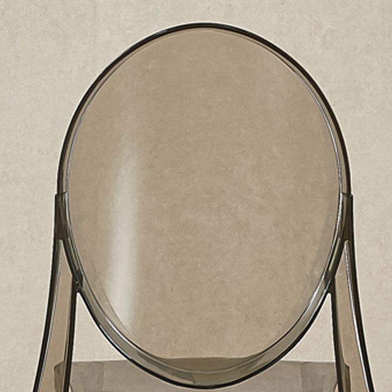 Silla auxiliar de comedor de estilo escandinavo, sillas sin brazos de plástico con respaldo abierto (juego de 4)