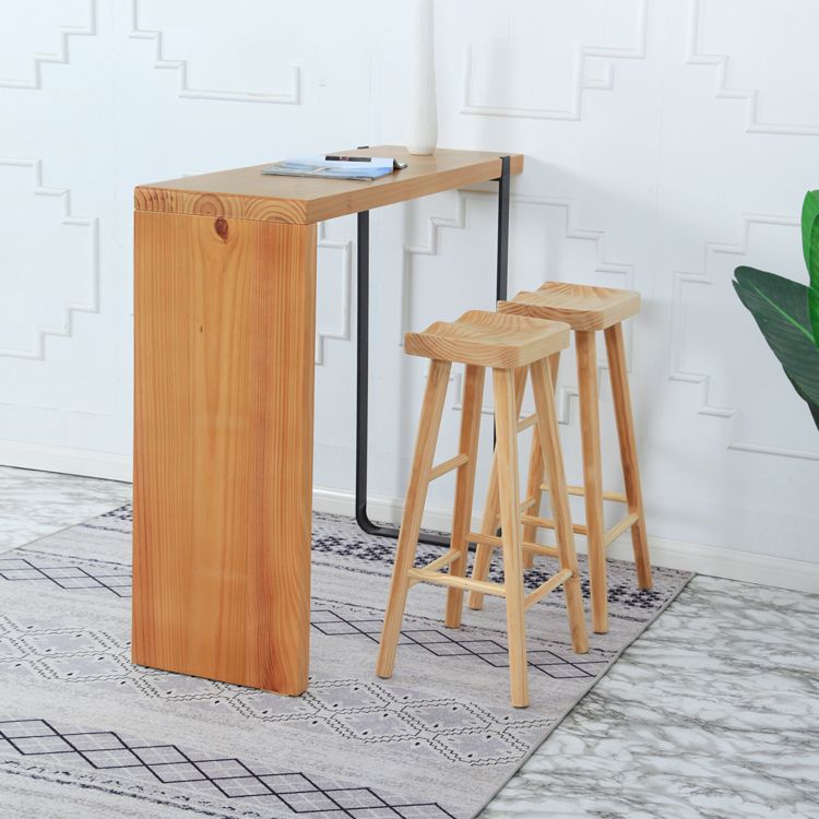 Industrial Solid Wood Bar Stool Backless Counter Stool for Indoor