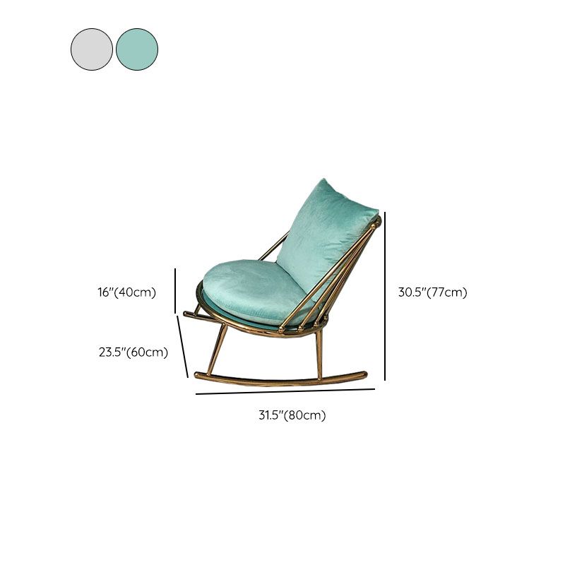 Glam Style Sofa Rocking Chair Mother Feeding Rocking Chair with Ottoman