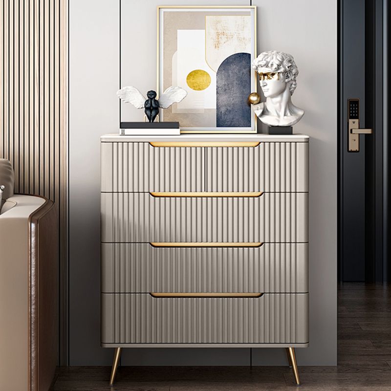 Glam Bedroom Engineered Wood Storage Chest Vertical Chest with Drawers