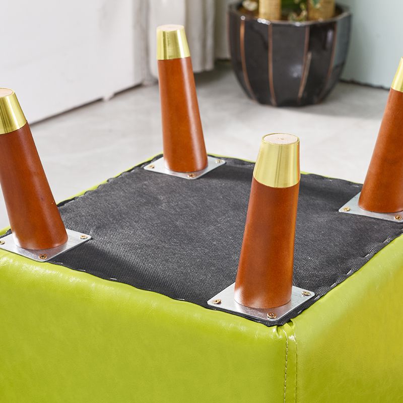 Dark Brown Leather Standard Square Stain Resistant Indoor Standard