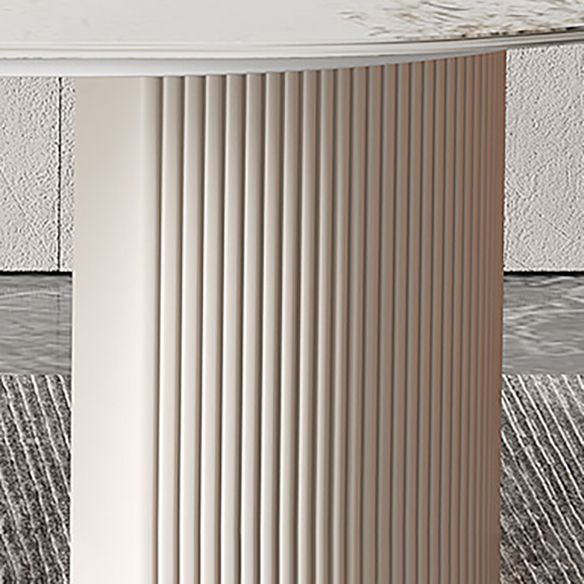 Modern Sintered Stone Dining Room Set with Rectangle Top and White Base Furniture