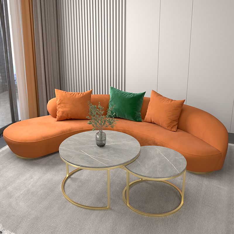 Contemporary Velvet Tuxedo Arm Sofa with Tight Back for Apartment