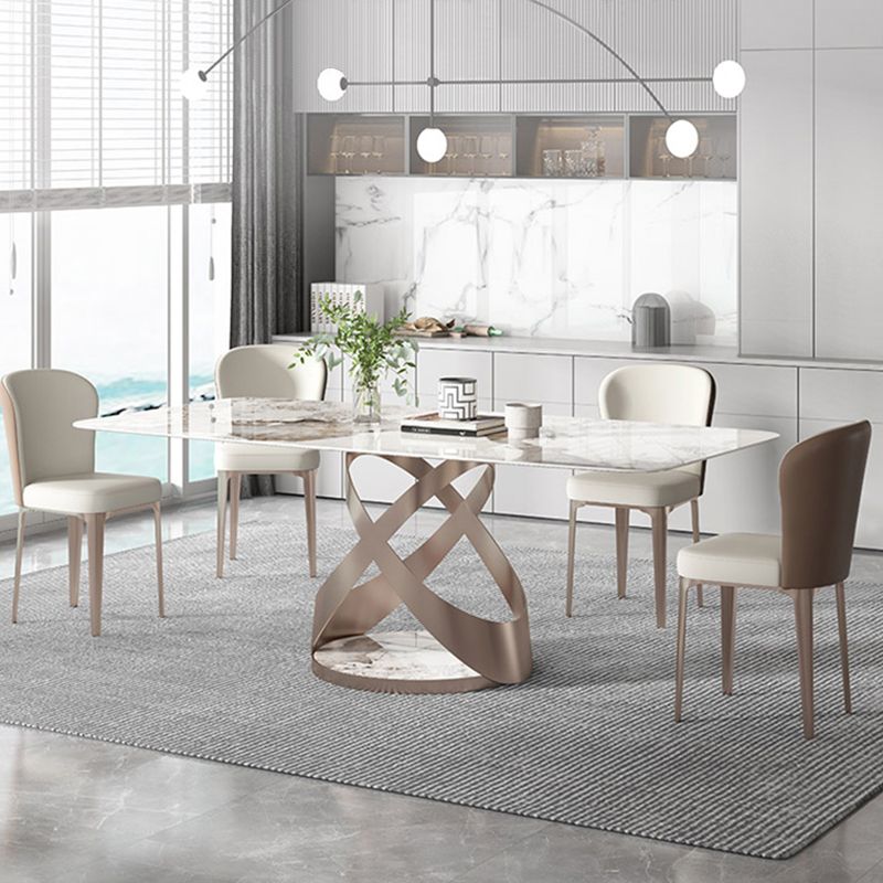 Luxury Sintered Stone Top Dining Set Rectangle 1/2/5 Pieces Dining Room Table Set