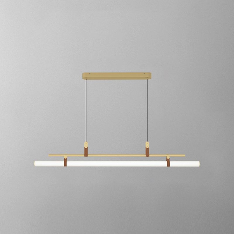 Nordic Style Island Light Metal Straight Island Pendant for Dining Room