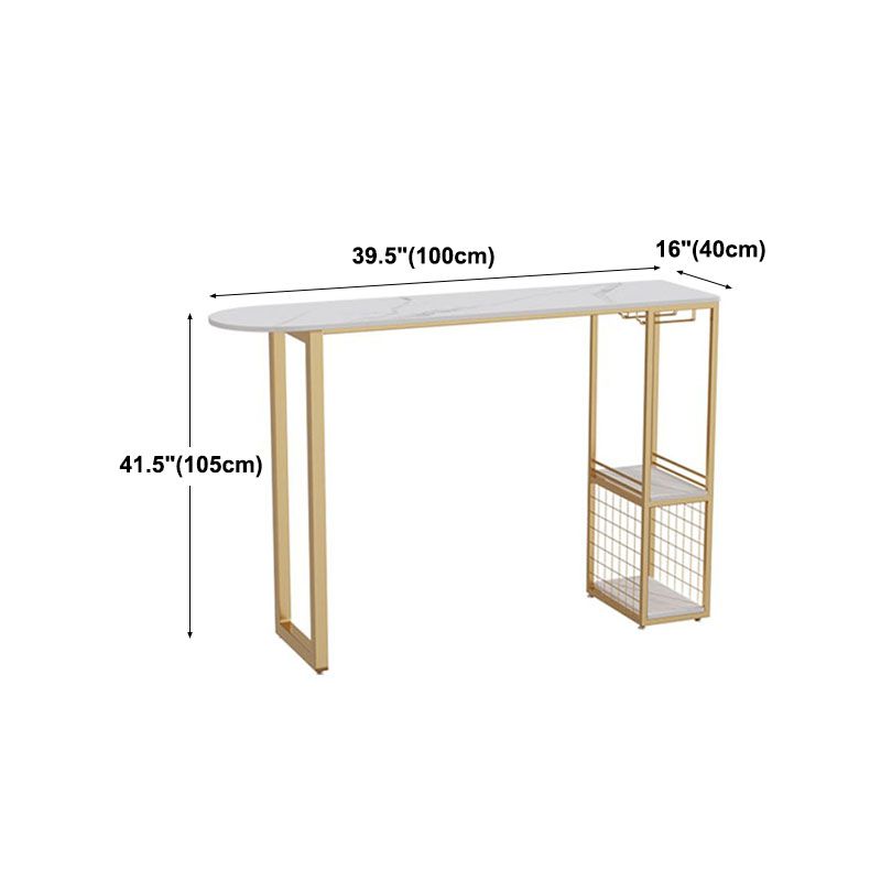 Tavolo da cocktail bar top in pietra tavolo da stoccaggio in metallo in metallo da 42 pollici