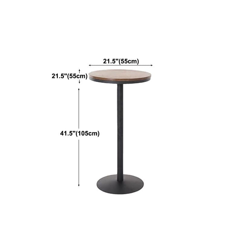 Tableau de bar en fer noir industriel Bois 21,65 "W Top Bistro top Bistro avec piédestal