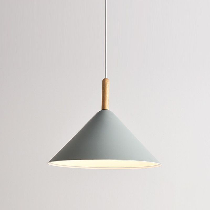 1 illuminazione a sospensione di cono leggero a cono moderno illuminazione sospesa in metallo per sala da pranzo