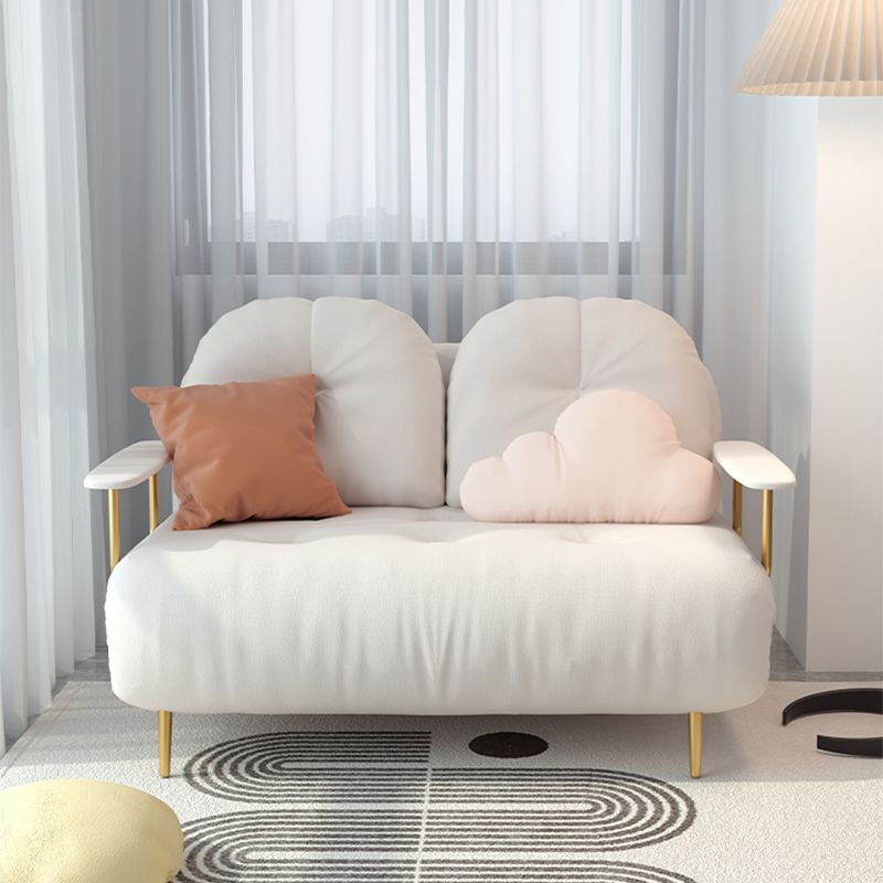 Tufted Upholstered Futon Chair with Mattress Glam Convertible Sofa