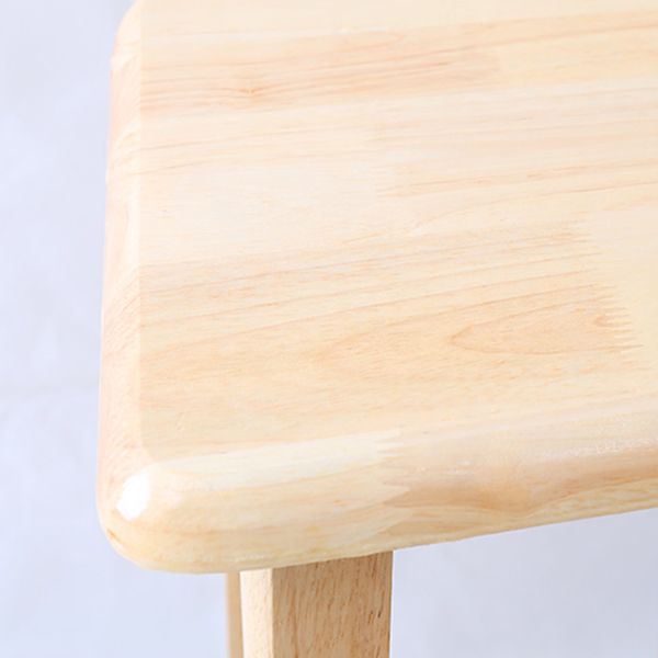 Contemporary Backless Square Seat Indoor Solid Wood Bar Stool