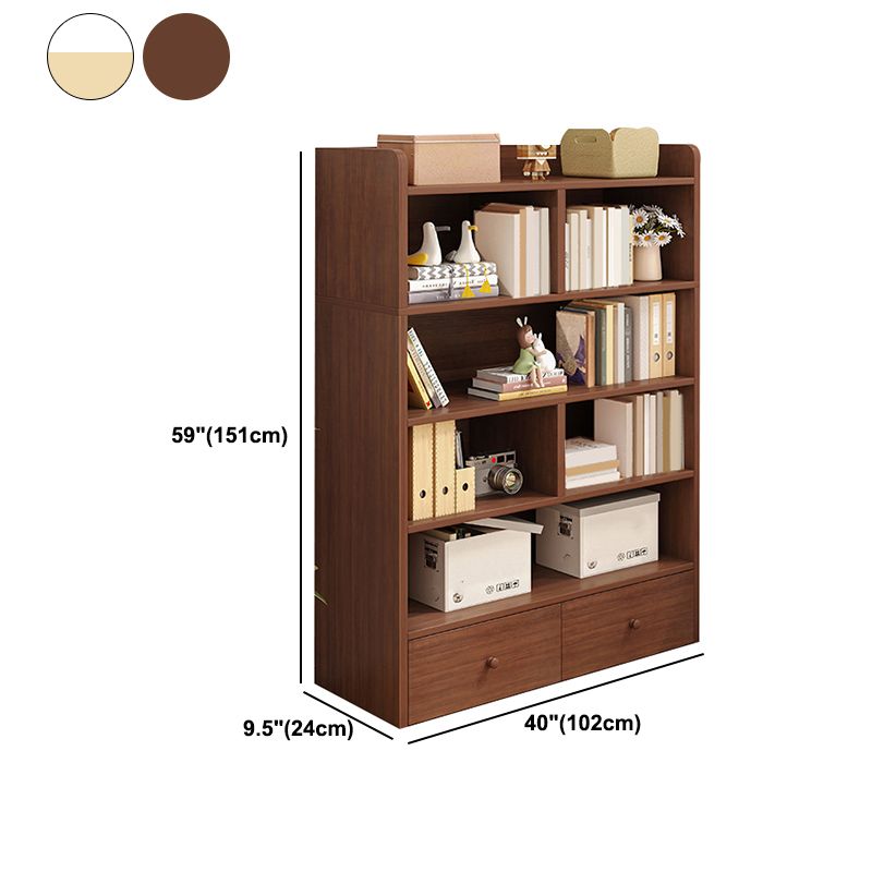Modern Wooden Bookshelf Closed Back Bookcase for Home Office