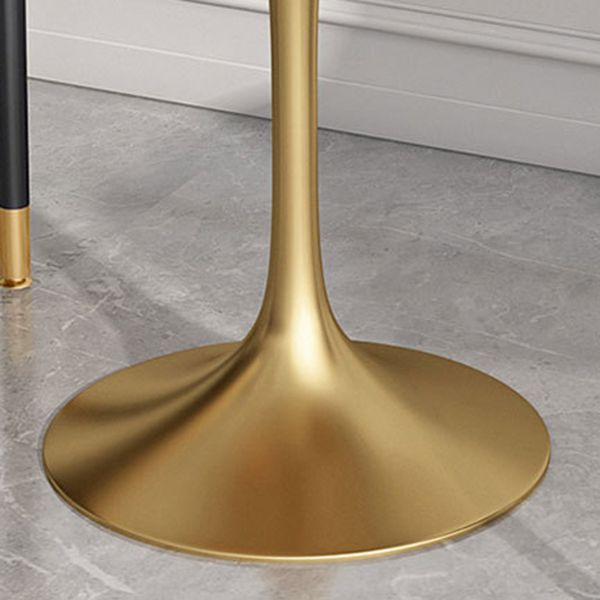 Metal Traditional Luxury Round Dining Table Sintered Stone Table with Tulip Base