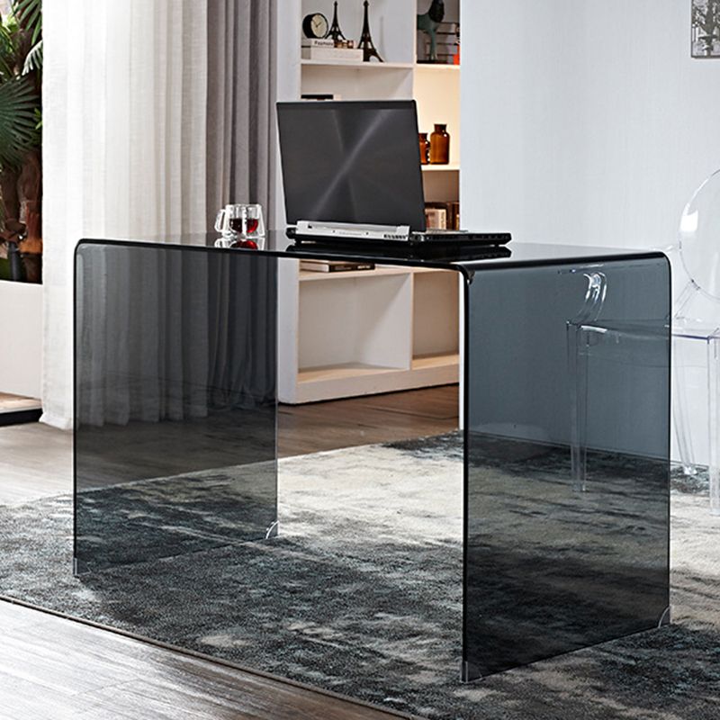 Sled Base Design Tempered Glass Black/clear Rectangular Coffee Table