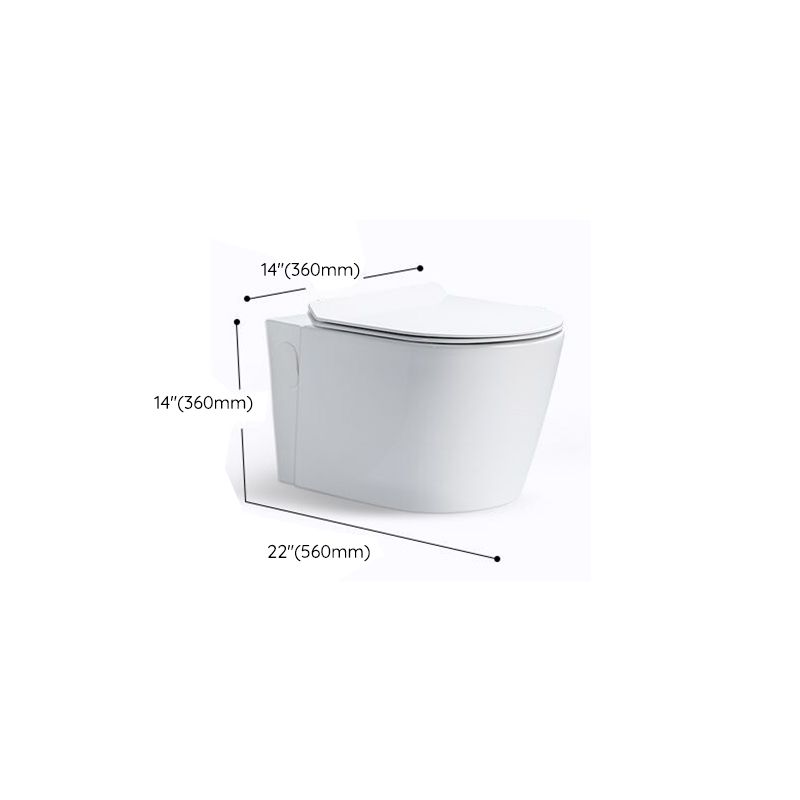 Modern White Siphon Jet Flush Toilet One-Piece Wall-mount Toilet for Bathroom