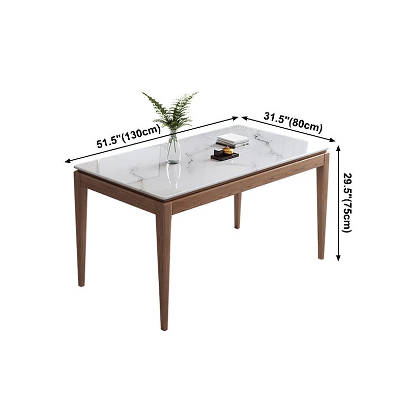 Rechthoek gesinterde steen witte eettafel Vintage 4 poten tafel voor eetkamer