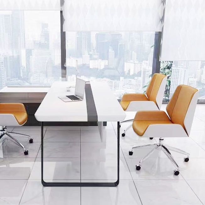 Contemporary Armless Office Chair Mid-Back Adjustable Desk Chair