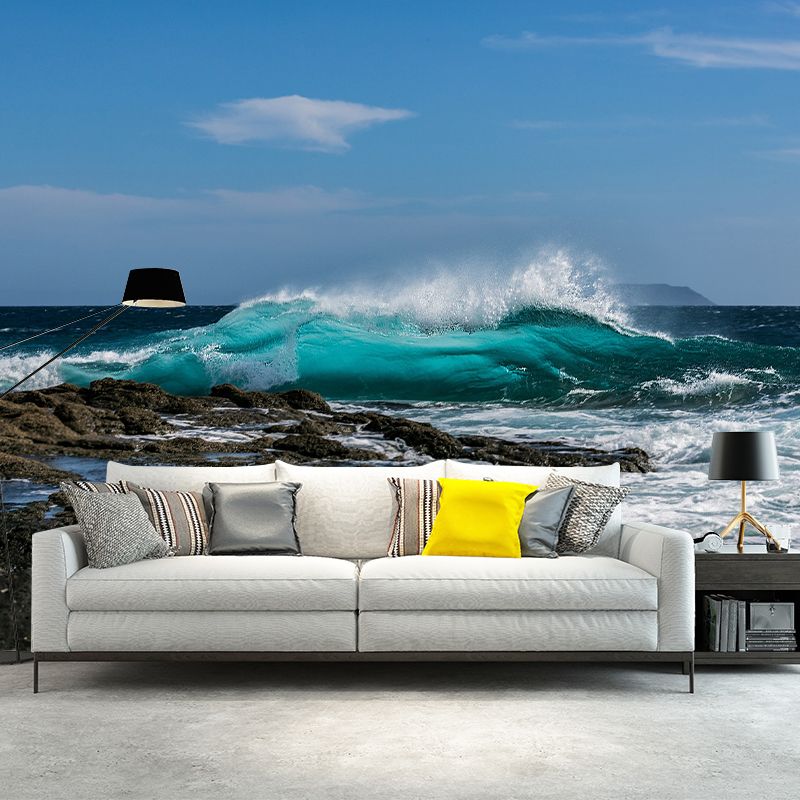 Photography Pattern Mildew Wall Mural Sea Horizontalt for Living Room